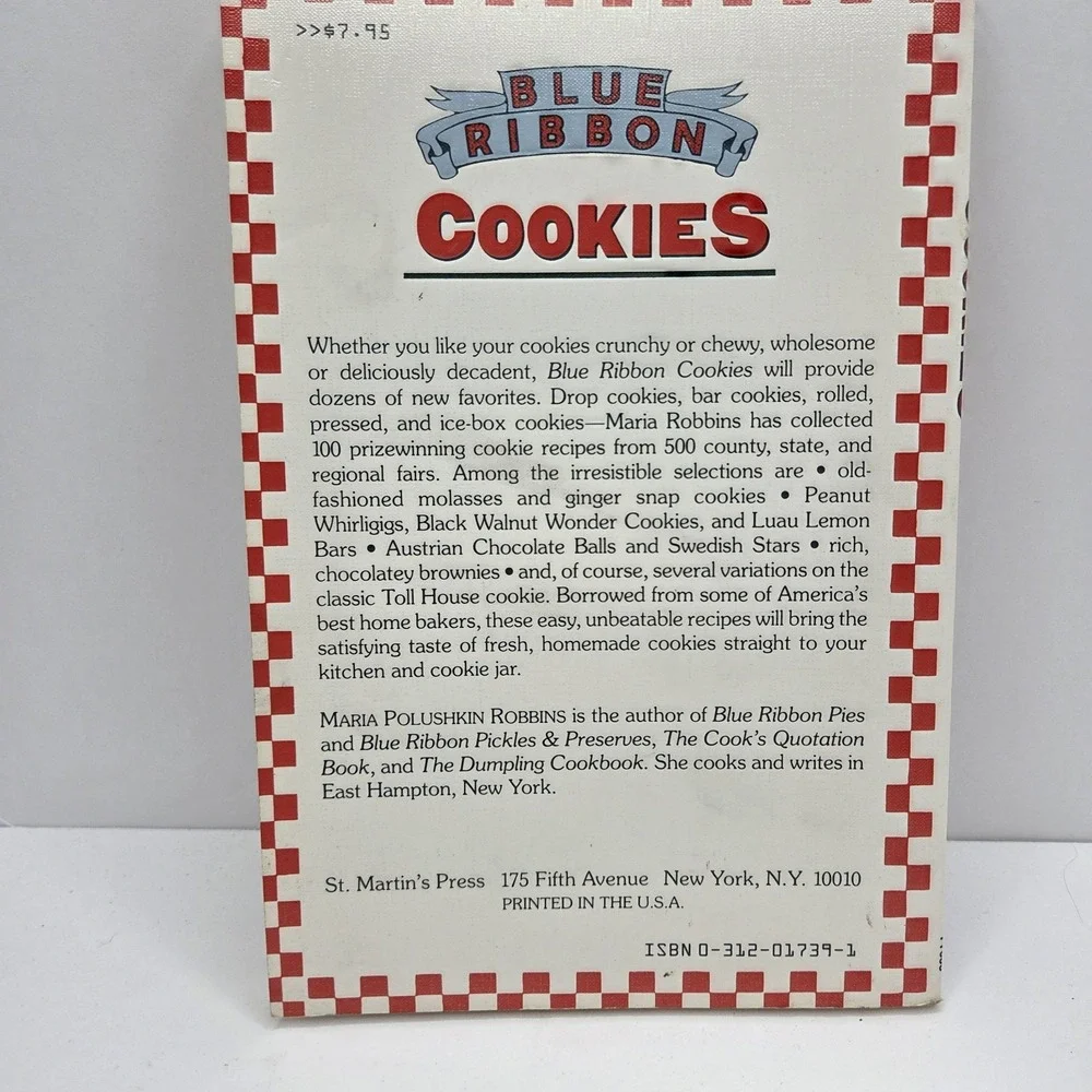 Vintage 1988 Blue Ribbon Cookies by Maria Polushkin Robbins Cookbook Cook Book